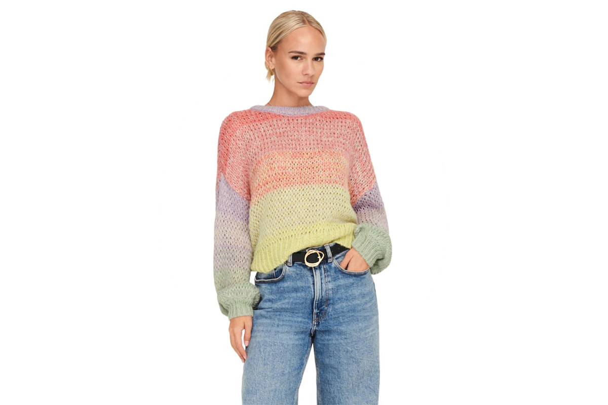 Only Onlalmira L-S Pullover Cc Knt Μπλούζα Πλεκτή (15259514 VIOLA) Πολύχρωμο